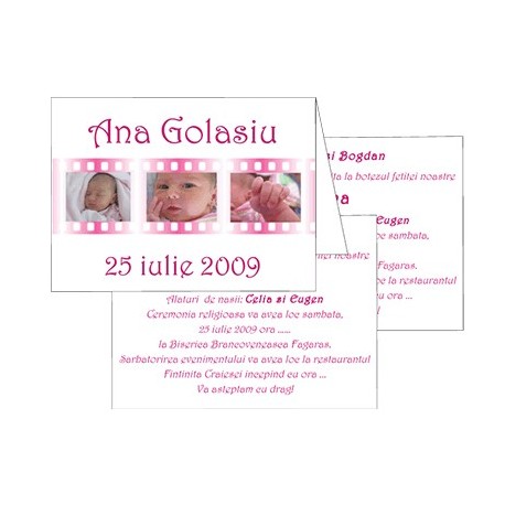 Invitatii de botez personalizate INVB001