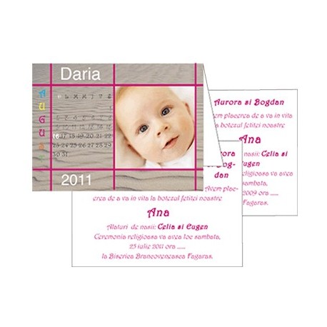 Invitatii de botez personalizate INVB003