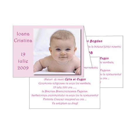 Invitatii de botez personalizate INVB006